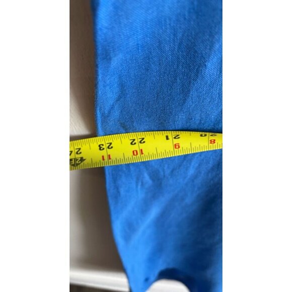 Terzo Millennio Womens Crewneck 100% Linens Sleeveless Dress Blue Size M - Picture 5 of 8